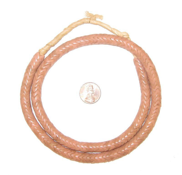 Rose Pink Glass Snake Beads (9mm) - The Bead Chest