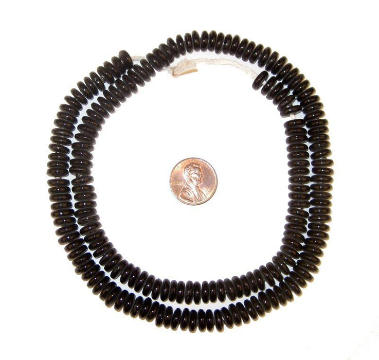 Black Glass Disk Beads - The Bead Chest