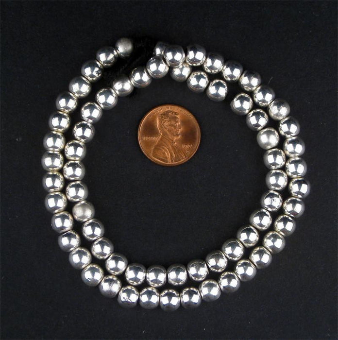 White Metal Sphere Beads - The Bead Chest