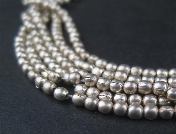 White Metal Melon Beads - The Bead Chest
