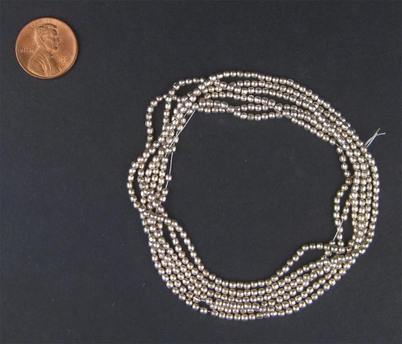 White Metal Melon Beads - The Bead Chest