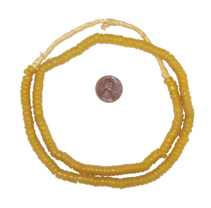 Amber Glass Ghana Disk Beads - The Bead Chest