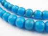 Turquoise Round Nigerian Olombo Padre Beads (8mm) - The Bead Chest