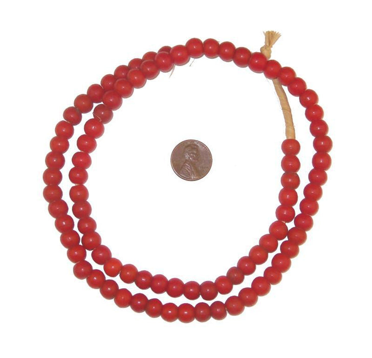 Vermilion Red Round Ethiopian Padre Beads - The Bead Chest