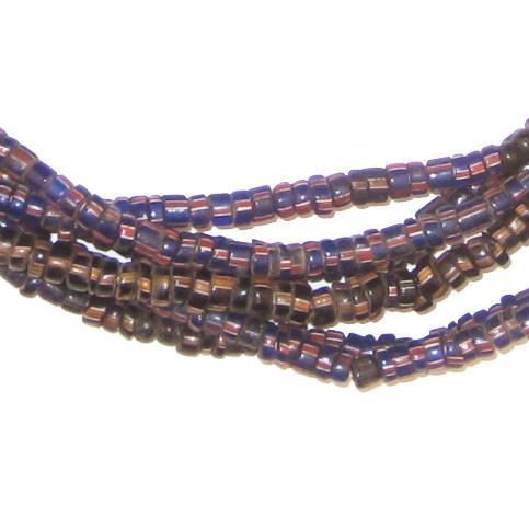 Antique Glass Ghana Chevron Beads (3 Strands) - The Bead Chest