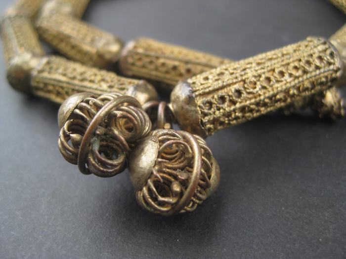 Antique Yoruba Brass Bead Necklace - The Bead Chest