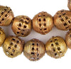 Striated Brass Filigree Globe Beads (20mm)