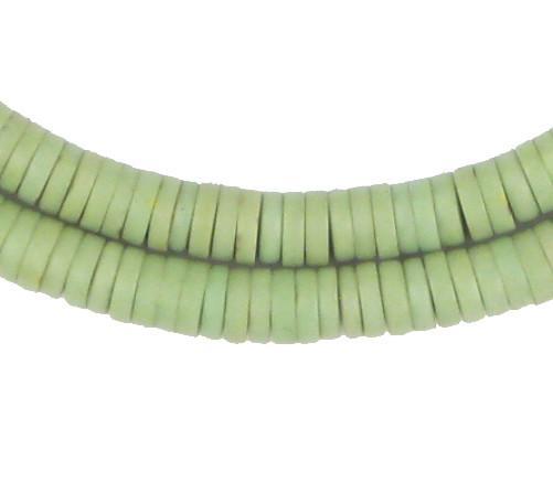 Light Green Sliced Prosser Beads - The Bead Chest