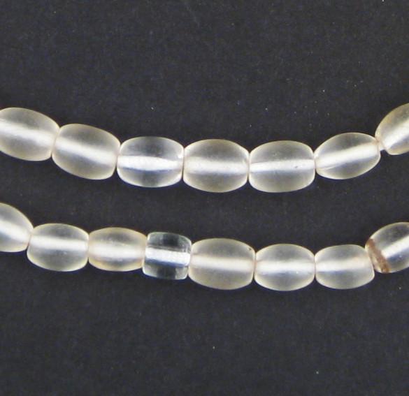 Old Abyssinian Glass Oval Crystal Beads (8x6mm) - The Bead Chest