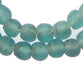 Aqua Black Swirl Recycled Glass Beads (11mm) - The Bead Chest