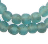 Aqua Black Swirl Recycled Glass Beads (11mm)
