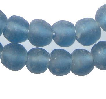 Light Blue Recycled Glass Beads (14mm) - The Bead Chest