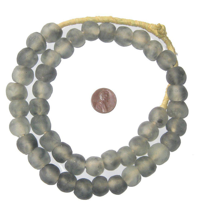 Grey Mist Recycled Glass Beads (14mm) - The Bead Chest