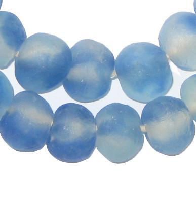 Blue Swirl Recycled Glass Beads (18mm) - The Bead Chest