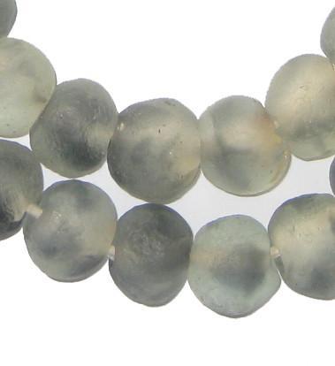 Grey Mist Recycled Glass Beads (18mm) - The Bead Chest