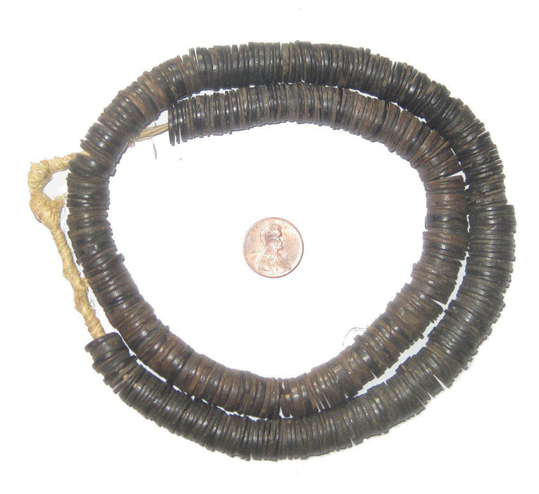 Vintage Coconut Shell Heishi Beads (10-15mm) - The Bead Chest