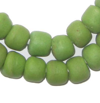 Lime Green Sandcast Beads - The Bead Chest