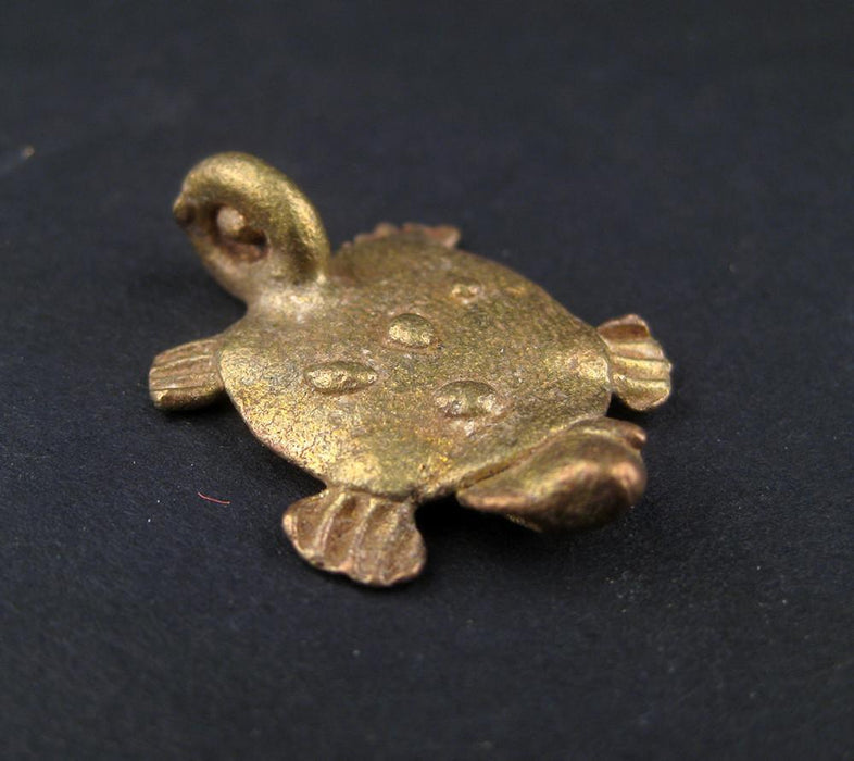 Tortoise Brass Pendant from Africa - The Bead Chest