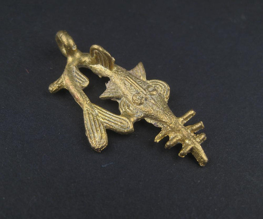 Swordfish Brass Pendant from Africa - The Bead Chest