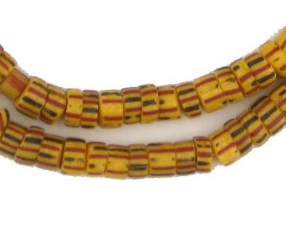 Awalleh Yellow Chevron Beads - The Bead Chest