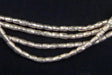 Folded Silver Tube Ethiopian Metal Beads (4x3mm) - The Bead Chest