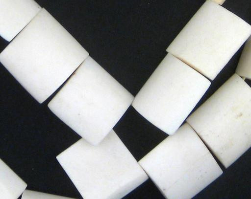 White Kenya Bone Beads (Flags) - The Bead Chest