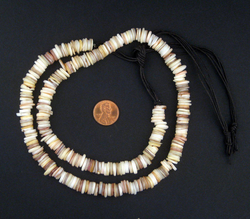 Ivory Moroccan Heishi Shell Beads - The Bead Chest