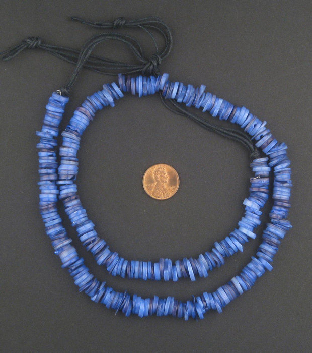 Indigo Blue Moroccan Heishi Shell Beads - The Bead Chest