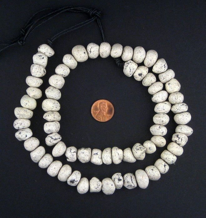 White Moroccan Pottery Beads (Chunk) - The Bead Chest