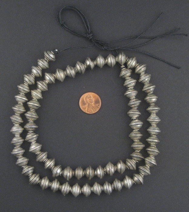 Berber Silver Bicone Beads (9x12mm) - The Bead Chest