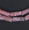 Antique Red White Blue Venetian Millefiori African Trade Beads (Long Strand)