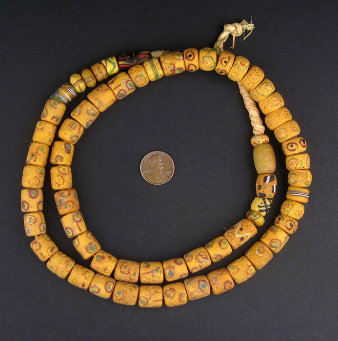 Rare Antique Yellow Eye Venetian Trade Beads - The Bead Chest