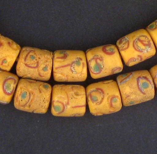 Rare Antique Yellow Eye Venetian Trade Beads - The Bead Chest