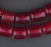 Plum Red Amber Resin Cylinder Beads