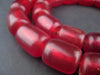 Plum Red Amber Resin Cylinder Beads - The Bead Chest