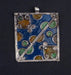 Blue Rectangular Enameled Berber Pendant - The Bead Chest