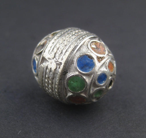 Multicolor Enamel Berber Bead (Set of 2) - The Bead Chest