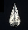 Elongated Engraved Silver Moroccan Pendant (63x27mm)