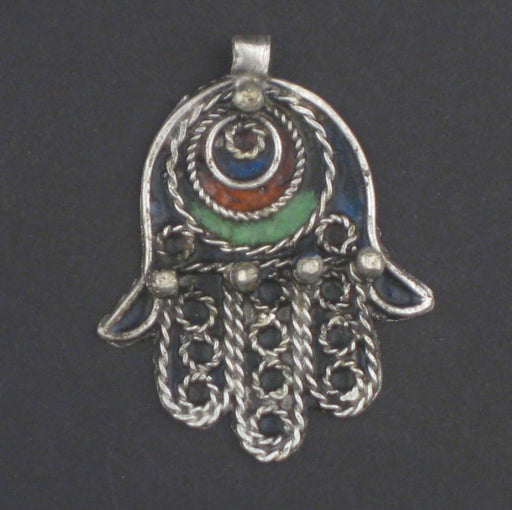 Multicolor Moroccan Eye Hamsa Pendant - The Bead Chest