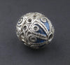 Artisanal Fancy Blue Silver Berber Bead (Set of 2)
