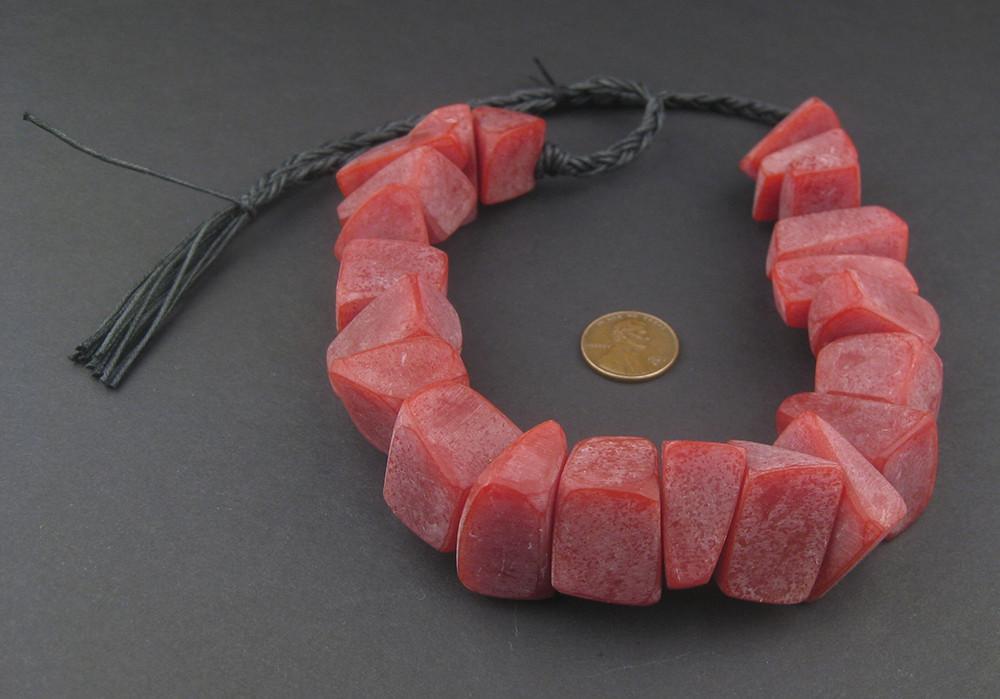 Vintage Red Moroccan Resin Chunk Beads - The Bead Chest
