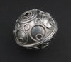 Artisanal Fancy Moroccan Silver Bead (27x32mm)