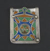 Enameled Blue Diamond Rectangular Berber Pendant