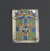 Enameled Cross Rectangular Berber Pendant