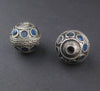 Blue Enamel Decorative Berber Beads (Set of 2)