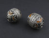 Orange Enamel Berber Bead (Set of 2)