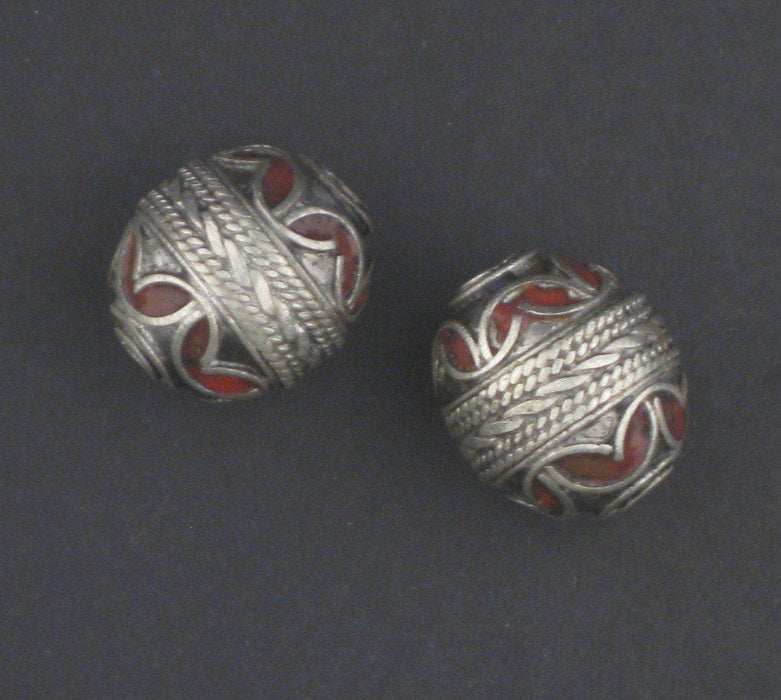 Red Enamel Berber Bead (Set of 2) - The Bead Chest