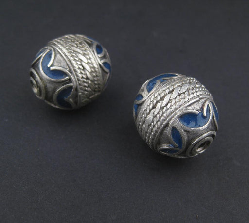 Blue Enamel Berber Bead (Set of 2) - The Bead Chest