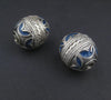 Blue Enamel Berber Bead (Set of 2)
