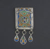 Ornate Enameled Berber Pendant w/ Dangles